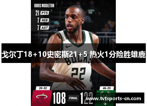 戈尔丁18+10史密斯21+5 热火1分险胜雄鹿